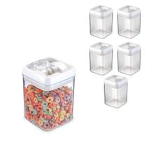 Conjunto 6 Potes Hermeticos Crystal 1,7L - Injeplastec