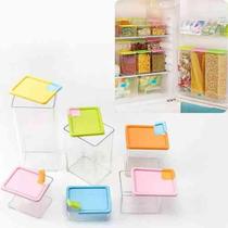 Conjunto 6 Potes Herméticos Plástico Tampa Transparente Conjunto 6 Potes Herméticos Plástico Tampa Transparente