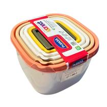 Conjunto 6 Potes Quadrados Organizadores Conect Plasútil