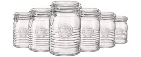 Conjunto 6 Potes Vidro C Tampa Hermética Condimentos 500ml