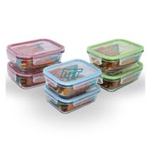 Conjunto 6 Potes Vidro Hermético Marmita Mantimentos 1040Ml Conjunto 6 Potes Vidro Hermético Marmita Mantimentos 1040Ml