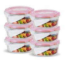 Conjunto 6 Potes Vidro Hermético Marmita Redondo 950 Ml
