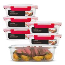 Conjunto 6 Potes Vidro Hermético Super Travas 1520ml Grande