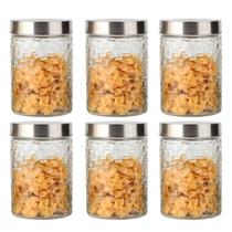 Conjunto 6 Potes Vidro Rattan 1200ml - Class Home