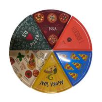 Conjunto 6 Pratinhos Em Melamina Para Fatias de Pizza 22cm Conjunto 6 Pratinhos Em Melamina Para Fatias de Pizza 22cm