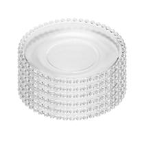 Conjunto 6 Pratos De Cristal De Sobremesa Bolinha Wolff 20cm