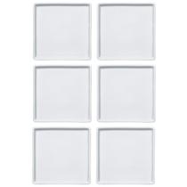 Conjunto 6 Pratos de Porcelana Branco Quadrados Rasos 16x16cm Americana Germer Conjunto 6 Pratos de Porcelana Branco Quadrados Rasos 16x16cm Americana Germer