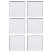Conjunto 6 Pratos de Porcelana Branco Quadrados Rasos 16x16cm Americana Germer