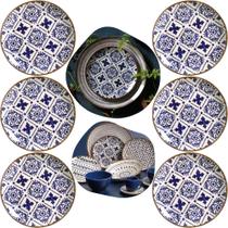 Conjunto 6 pratos de sobremesa coup stoneware asteca 20,5cm - porto brasil