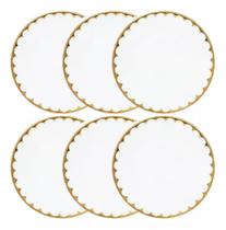 Conjunto 6 Pratos de Sobremesa em Porcelana EGG 19cm Wolff