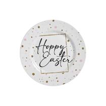 Conjunto 6 Pratos De Sobremesa Happy Easter D Pascoa 21Cm