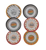 Conjunto 6 Pratos Em Melamina Fundo Para Lanches Hot dog