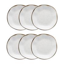 Conjunto 6 Pratos Fundo 22,5 cm Ryo Maresia Porcelana Oxford