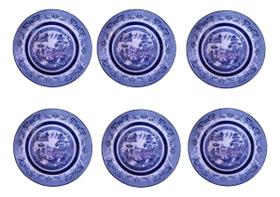 Conjunto 6 Pratos Fundo 23,5cm Flamingo Blue Willow - Oxford