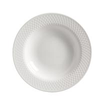 Conjunto 6 Pratos Fundo Branco Relevo Split White Alleanza