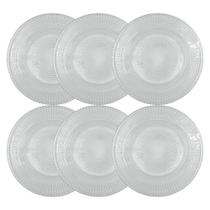 Conjunto 6 Pratos Fundo Vidro Firenze Transparente Conjunto 6 Pratos Fundo Vidro Firenze Transparente