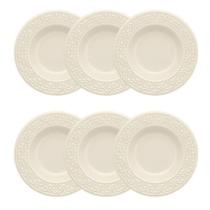 Conjunto 6 Pratos Fundos 23Cm Mendi Marfim Oxford