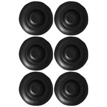 Conjunto 6 Pratos para Massa Cerâmica Porto Brasil Preto Matte 450ml Servir Mesa Posta