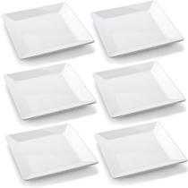 Conjunto 6 Pratos Quadrado 20cm em Melamina para Restaurante Conjunto 6 Pratos Quadrado 20cm em Melamina para Restaurante