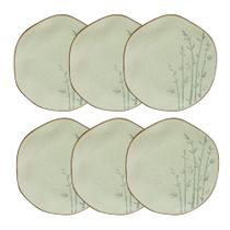 Conjunto 6 Pratos Raso 27,5 cm Ryo Bambu Porcelana Oxford