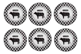 Conjunto 6 Pratos Raso 28,5cm Churrasco - Alleanza Conjunto 6 Pratos Raso 28,5cm Churrasco - Alleanza