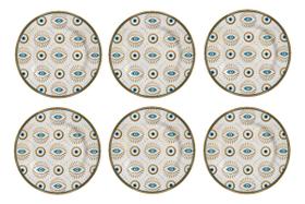 Conjunto 6 Pratos Raso 28,5cm - Olho Grego - Alleanza