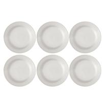 Conjunto 6 Pratos Raso Cerâmica 27Cm Perla Branco