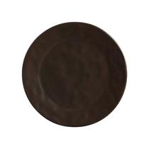 Conjunto 6 Pratos Raso Cerâmica Ocre Preto 27,5cm - Scalla