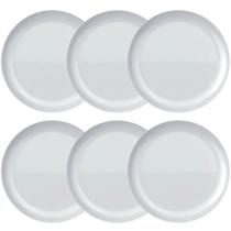 Conjunto 6 Pratos Raso Opalino Diwali Branco 27cm - Luminarc Conjunto 6 Pratos Raso Opalino Diwali Branco 27cm - Luminarc