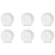 Conjunto 6 Pratos Raso Porto Brasil Roma Branco