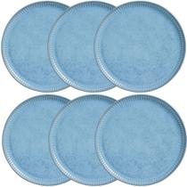 Conjunto 6 Pratos Rasos 27,5cm Linhas Breeze Cerâmica Azul Porto Brasil Almoço Jantar Mesa Posta Conjunto 6 Pratos Rasos 27,5cm Linhas Breeze Cerâmica Azul Porto Brasil Almoço Jantar Mesa Posta