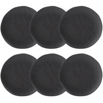 Conjunto 6 Pratos Rasos Cerâmica Orgânico Preto Matte 26,5cm Porto Brasil Mesa Posta Jantar Almoço Conjunto 6 Pratos Rasos Cerâmica Orgânico Preto Matte 26,5cm Porto Brasil Mesa Posta Jantar Almoço