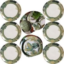 Conjunto 6 pratos rasos coup foliage 27,5cm - porto brasil