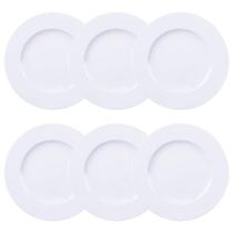 Conjunto 6 Pratos Rasos de Jantar 28cm Branco Porcelana Maria Augusta Tramontina