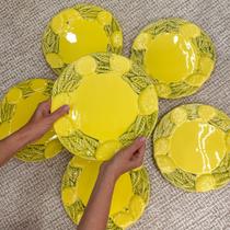 Conjunto 6 Pratos Rasos de Limão 27cm