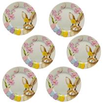 Conjunto 6 pratos rasos de Melamina - Páscoa Picnic 27cm