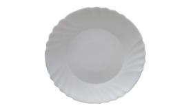 Conjunto 6 Pratos Rasos de Sobremesa Vidro 20cm Branco Mesa Posta Elegante Resistente Sofisticado Durável Uso Diário