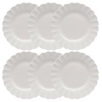 Conjunto 6 Pratos Rasos Flora Camelia 27,5cm Porcelana Oxford Conjunto 6 Pratos Rasos Flora Camelia 27,5cm Porcelana Oxford