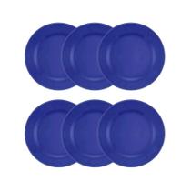 Conjunto 6 Pratos Sobremesa 18cm Azul- BIONA