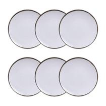 Conjunto 6 Pratos Sobremesa 19cm Canyon Porcelana Tramontina