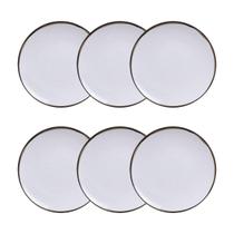 Conjunto 6 Pratos Sobremesa 19cm Canyon Porcelana Tramontina