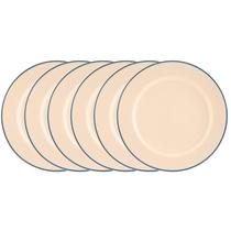 Conjunto 6 Pratos Sobremesa 19cm Schmidt Real - Dec. Filete Azul