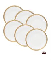 Conjunto 6 Pratos Sobremesa de Porcelana Linha Paddy 19cm