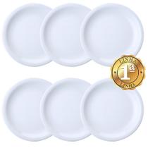 Conjunto 6 Pratos Sobremesa Lanche Porcelana Branca Germer Resistente Conjunto 6 Pratos Sobremesa Lanche Porcelana Branca Germer Resistente
