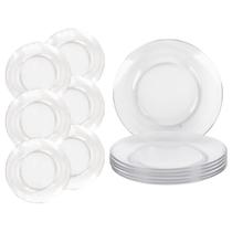 Conjunto 6 Pratos Temperado Astral 22,6cm Liso Duralex