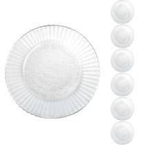 Conjunto 6 Pratos Transparente Redondos Raso 23cm Primavera