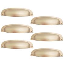 Conjunto 6 Puxadores 2773 Quebec Concha Dourado para Móveis Armários Gavetas Torralba Conjunto 6 Puxadores 2773 Quebec Concha Dourado para Móveis Armários Gavetas Torralba