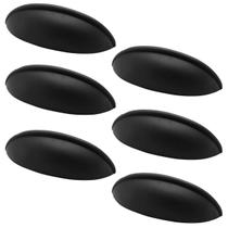 Conjunto 6 Puxadores 332 Aniela Concha Preto Fosco para Móveis Armários e Gavetas Conjunto 6 Puxadores 332 Aniela Concha Preto Fosco para Móveis Armários e Gavetas