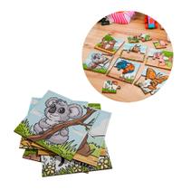 Conjunto 6 Quebra cabeça 4 Peças Infantil Brinquedo Em Mdf
