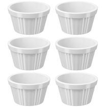 Conjunto 6 Ramekins Brancos Canelados 90ml Plástico Potinho Bowl Pequeno Uno Coza Conjunto 6 Ramekins Brancos Canelados 90ml Plástico Potinho Bowl Pequeno Uno Coza